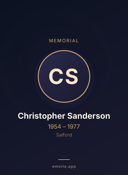 Memorial portrait of Christopher Sanderson