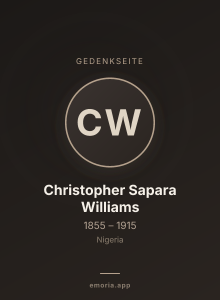 Gedenkportrait von Christopher Sapara Williams