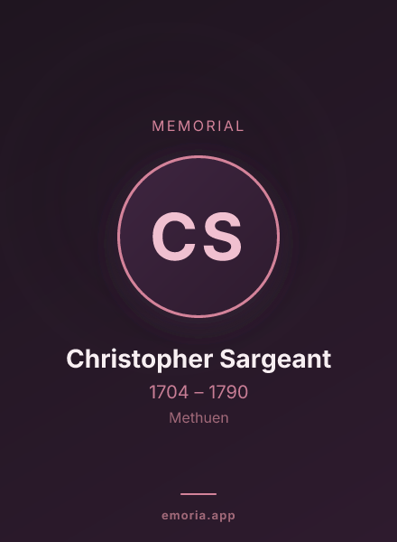 Memorial portrait of Christopher Sargeant