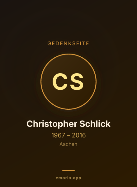 Gedenkportrait von Christopher Schlick