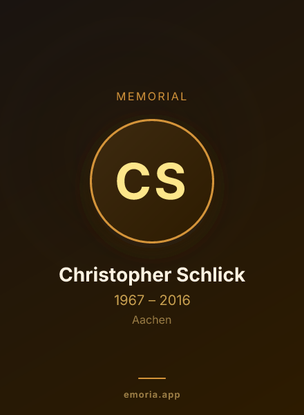 Memorial portrait of Christopher Schlick