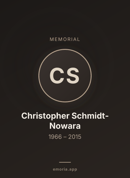 Memorial portrait of Christopher Schmidt-Nowara