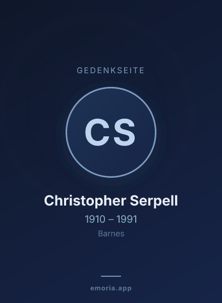 Gedenkportrait von Christopher Serpell