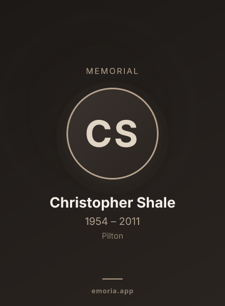 Memorial portrait of Christopher Shale