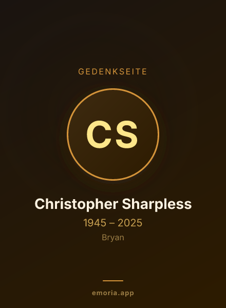 Gedenkportrait von Christopher Sharpless