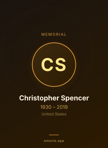 Memorial portrait of Christopher Spencer