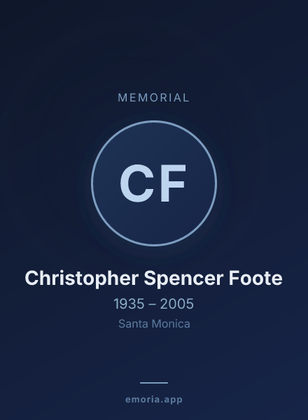 Memorial portrait of Christopher Spencer Foote