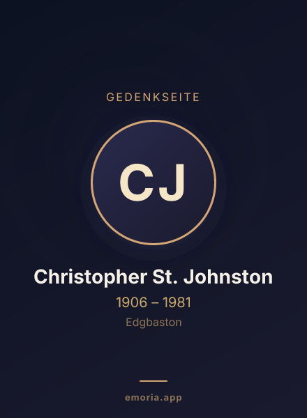 Gedenkportrait von Christopher St. Johnston