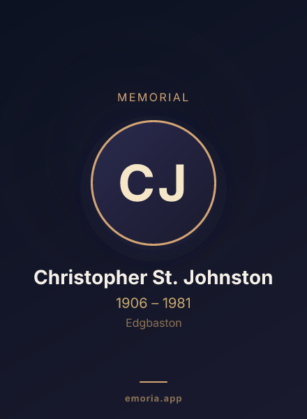 Memorial portrait of Christopher St. Johnston