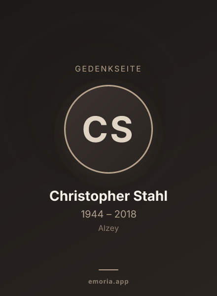 Gedenkportrait von Christopher Stahl