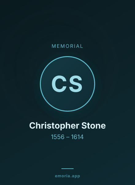 Memorial portrait of Christopher Stone
