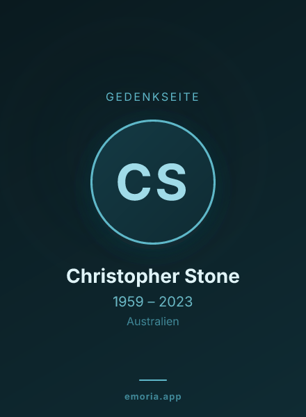 Gedenkportrait von Christopher Stone