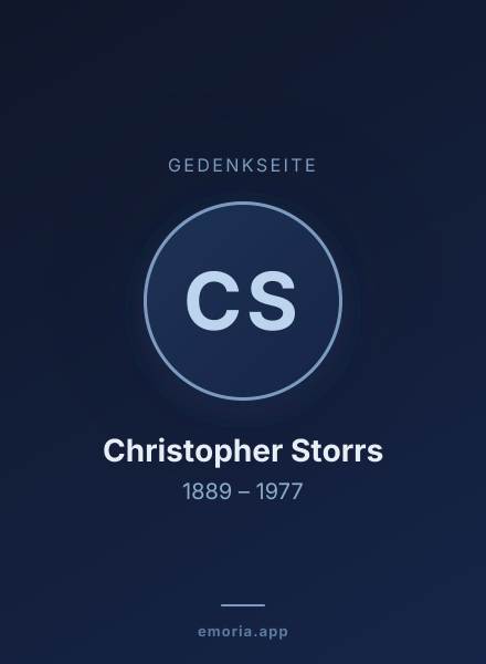 Gedenkportrait von Christopher Storrs