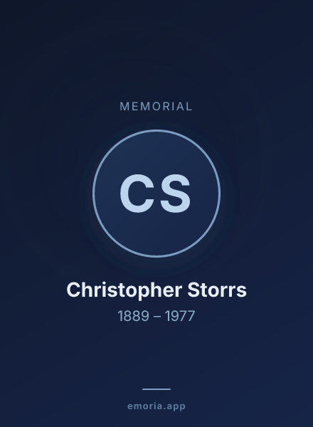 Memorial portrait of Christopher Storrs