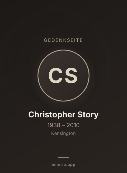 Gedenkportrait von Christopher Story