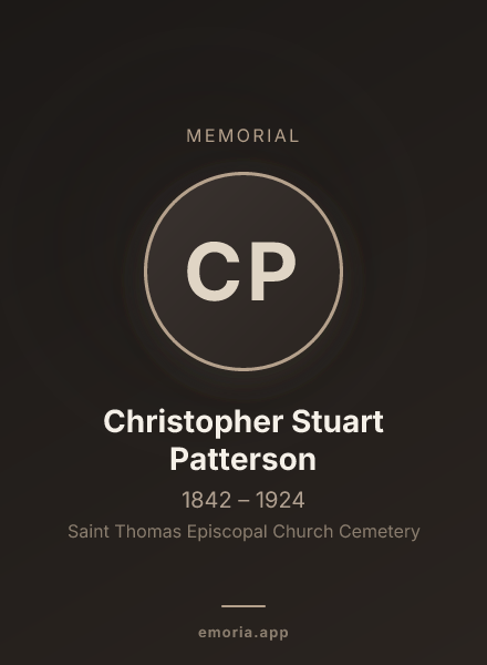 Memorial portrait of Christopher Stuart Patterson
