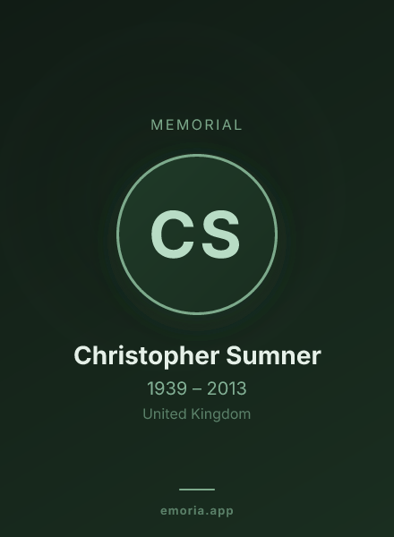 Memorial portrait of Christopher Sumner