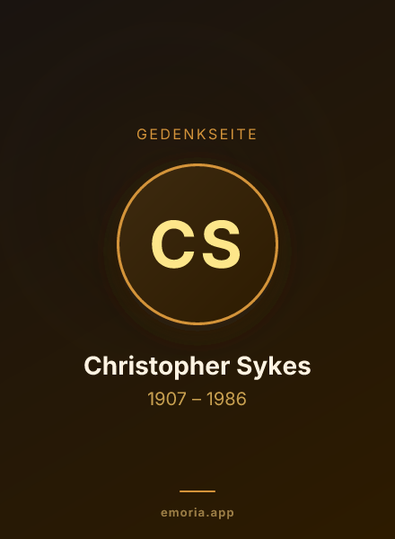 Gedenkportrait von Christopher Sykes