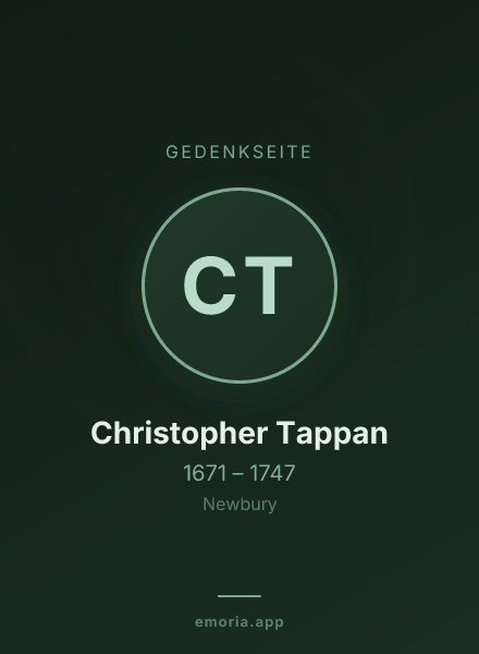 Gedenkportrait von Christopher Tappan