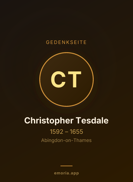Gedenkportrait von Christopher Tesdale