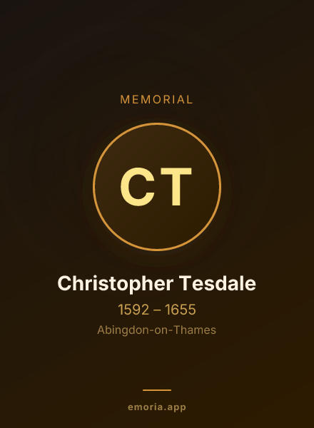 Memorial portrait of Christopher Tesdale