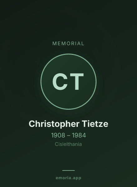 Memorial portrait of Christopher Tietze