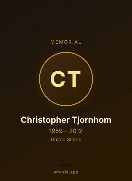 Memorial portrait of Christopher Tjornhom