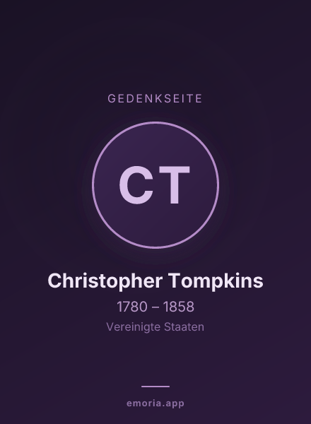 Gedenkportrait von Christopher Tompkins