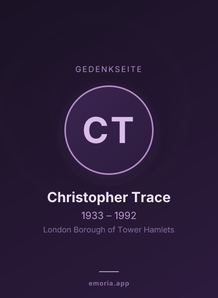 Gedenkportrait von Christopher Trace