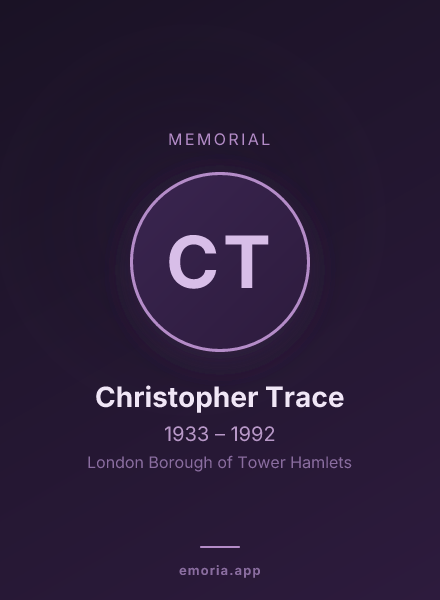 Memorial portrait of Christopher Trace