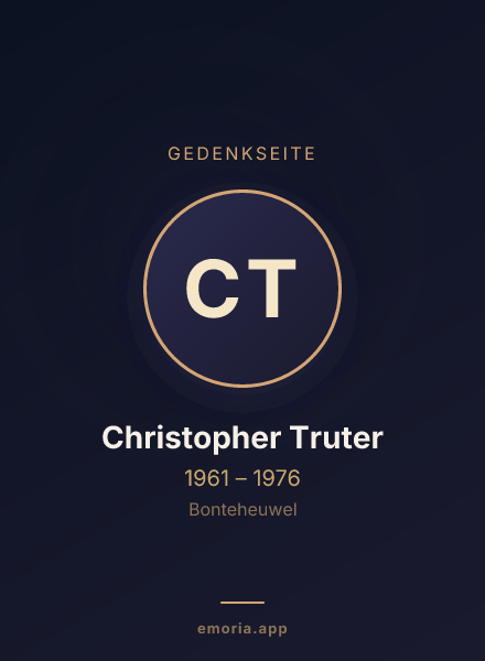 Gedenkportrait von Christopher Truter