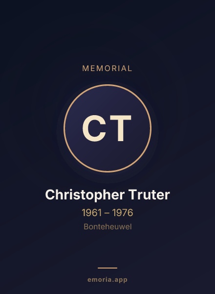 Memorial portrait of Christopher Truter