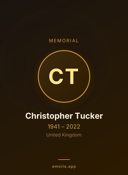 Memorial portrait of Christopher Tucker