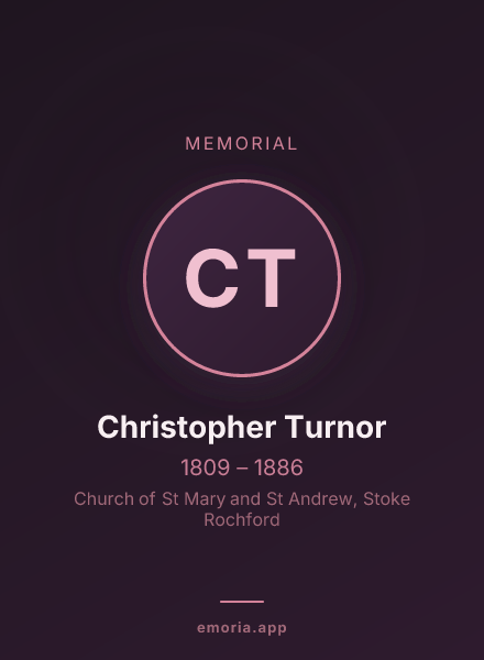 Memorial portrait of Christopher Turnor