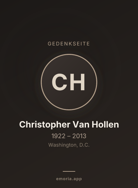 Gedenkportrait von Christopher Van Hollen