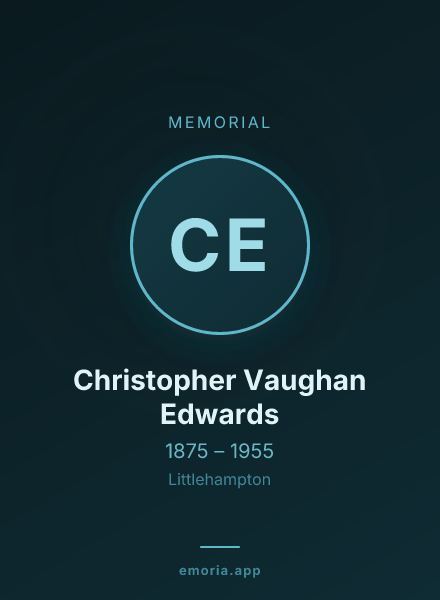 Memorial portrait of Christopher Vaughan Edwards