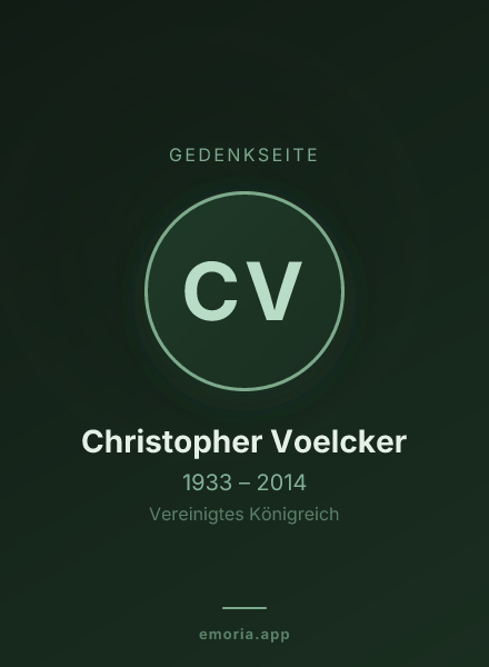 Gedenkportrait von Christopher Voelcker