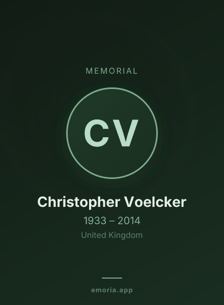 Memorial portrait of Christopher Voelcker