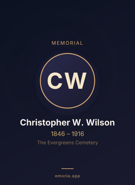 Memorial portrait of Christopher W. Wilson