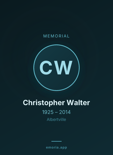 Memorial portrait of Christopher Walter