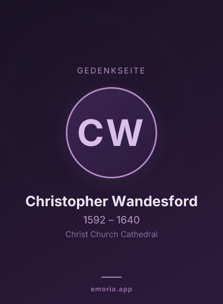Gedenkportrait von Christopher Wandesford