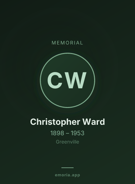 Memorial portrait of Christopher Ward