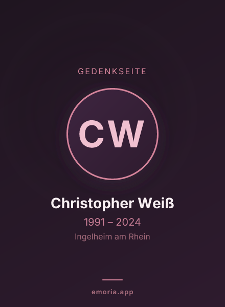 Gedenkportrait von Christopher Weiß