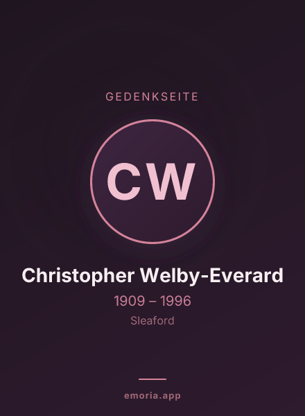 Gedenkportrait von Christopher Welby-Everard