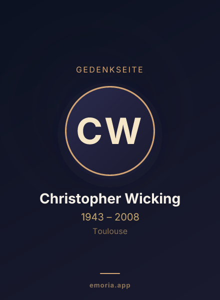 Gedenkportrait von Christopher Wicking