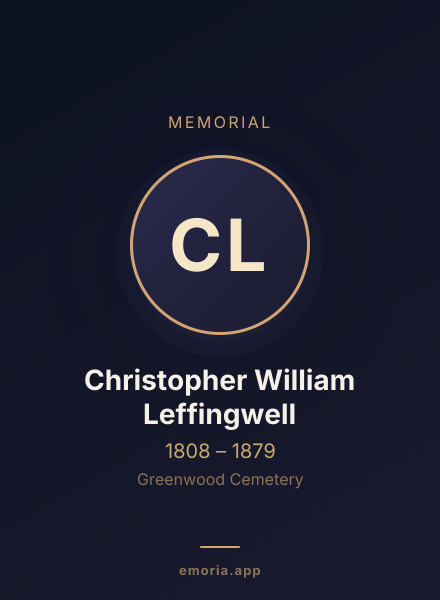 Memorial portrait of Christopher William Leffingwell