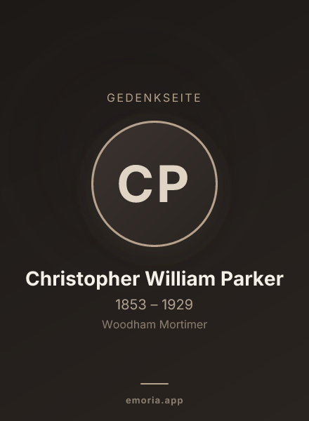 Gedenkportrait von Christopher William Parker