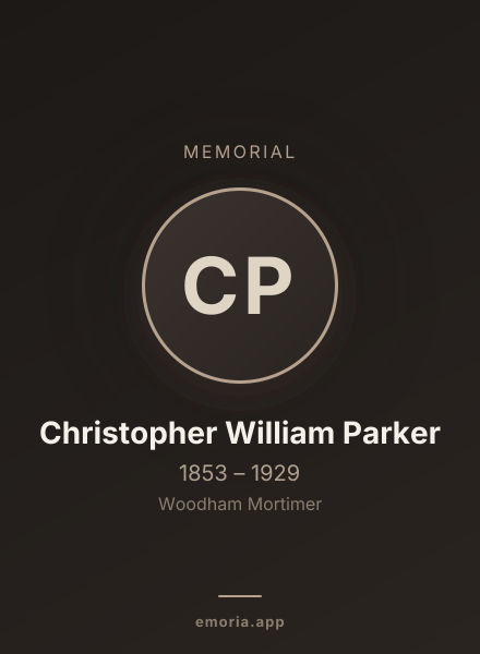 Memorial portrait of Christopher William Parker