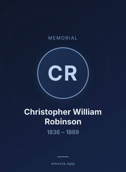 Memorial portrait of Christopher William Robinson