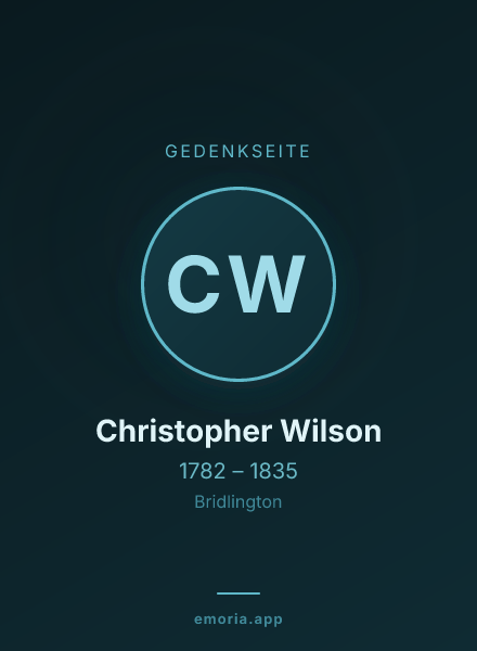 Gedenkportrait von Christopher Wilson